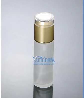 

V2 Capacity 60ml 50pcs/lot pump gold high quality glass lotion Frosted glass Bottle Cosmetic Packaging