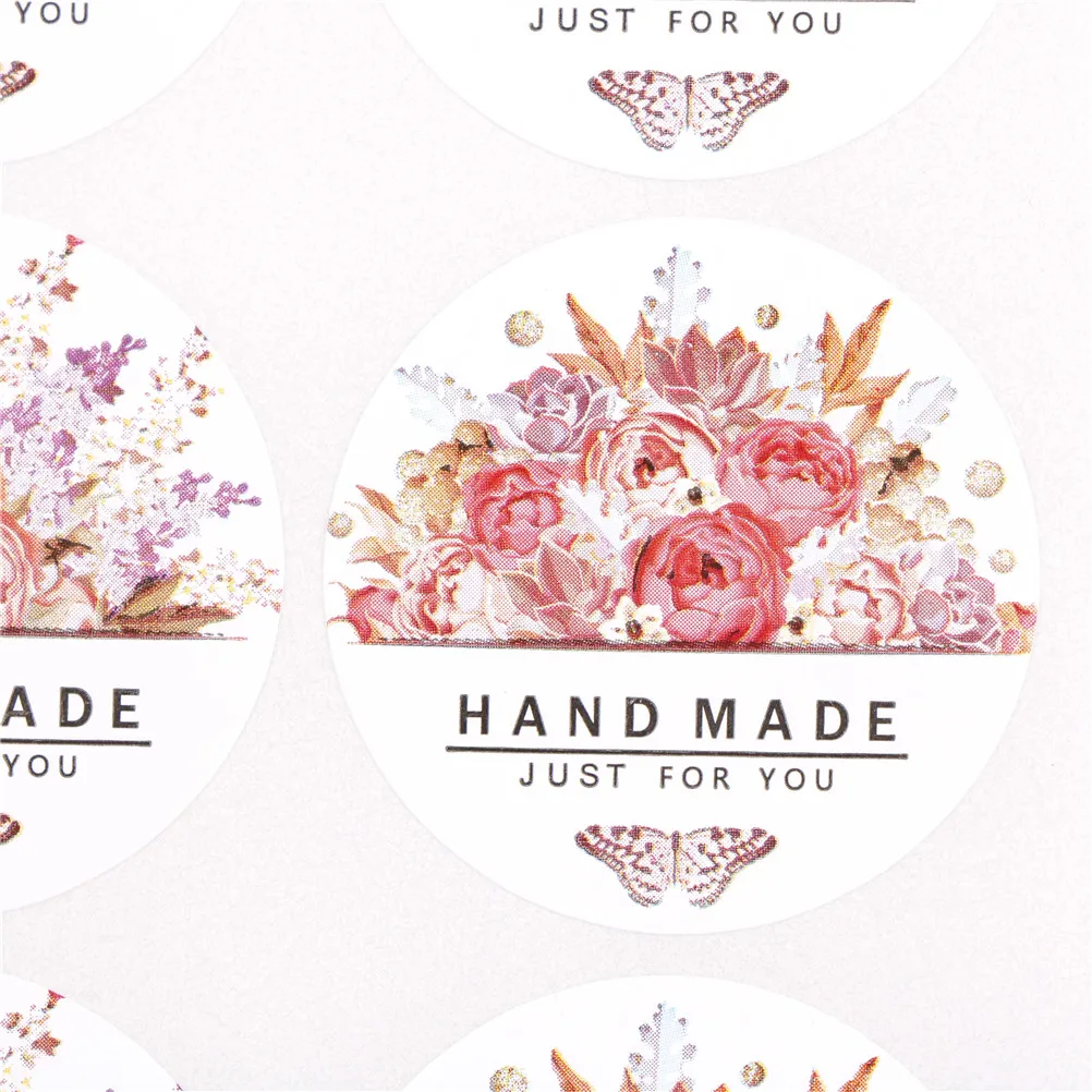54 Stks/partij (6 Vellen) Hand Made Kleurrijke Ronde Bloemen Vlinder Sticker Labels Briefpapier Sticker Voor U