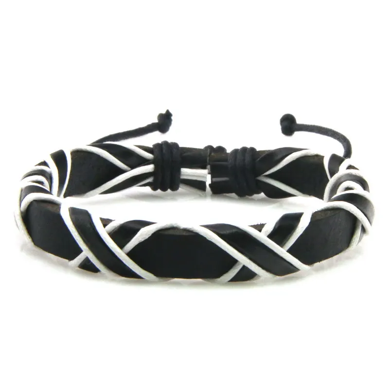 New Product Suitable for Women Men Lovers Boys Girls Adjustable Leather Bracelet Variety of Styles Handmade Woven Charm Bracelet