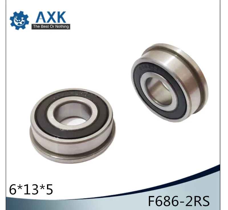 F686-2RS Bearing 6x13x5mm ( 10 PCS ) ABEC-1 Miniature Flanged F686RS Ball Bearings RF-1360DD