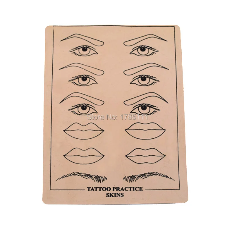 5PCS 14.5*19.5cm Top Quality Permanent Makeup Eyebrow lips Tattoo Practice Skin Training Skin Set For Beginners