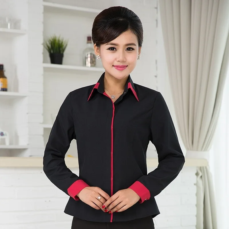 Hotel Work Clothes Jacket Waitress Long Sleeve Uniform Coffee Shop Fast Food Shops Hot Pot Catering Waiter Men Overalls H2354