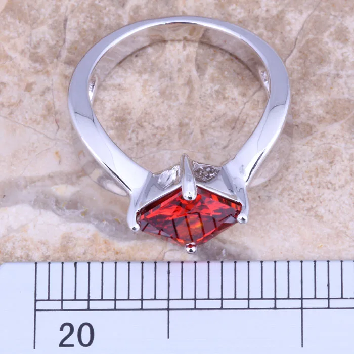 Magnificent Red Garnet Silver Plated  Grade Ring Size 6 / 7 / 8 / 9 / 10 R1523