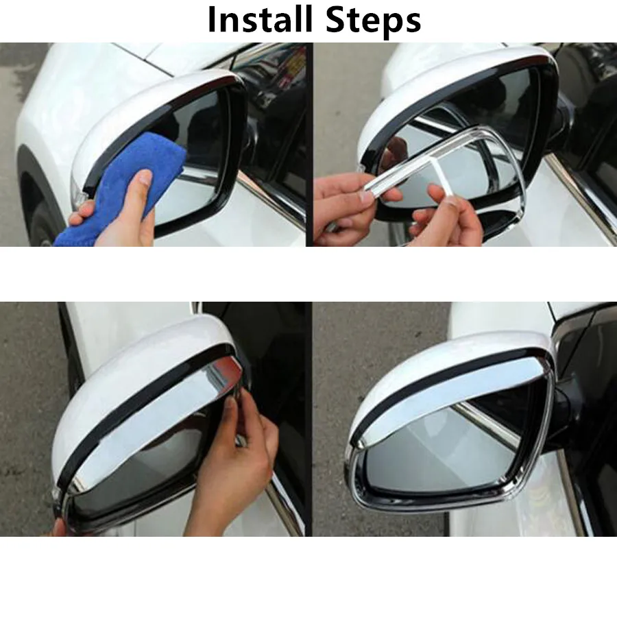 2Pcs/set Car Front Side Rearview Mirror Eyebrow Frame Trim Visor Guard Cover Molding For Kia Sportage QL 2017 2018 Car Styling