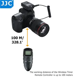 JJC DSLR 100M Transmitter 2.4GHz 56 ChannelsRF Wireless Timer Remote Control for NIKON Z9 D7500 D7200 D5100 P7800 D5300 D5200