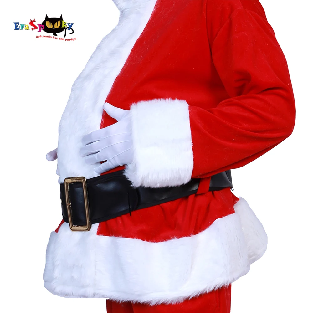 Eraspooky Red Mens Santa Claus Belly Cosplay Christmas Costume Adult Pot Belly Father Christmas Carnival Party Accessories