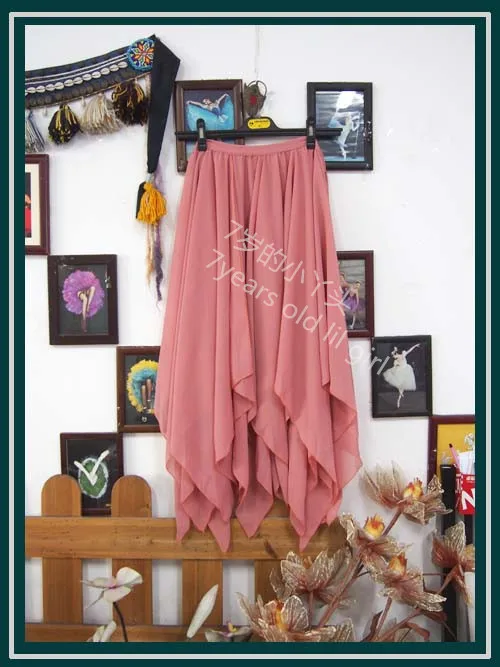 

Chiffon Belly Dance Skirt Ltaly Chiffon 12 Angle With 1 Side Slit Long Skirt EW41