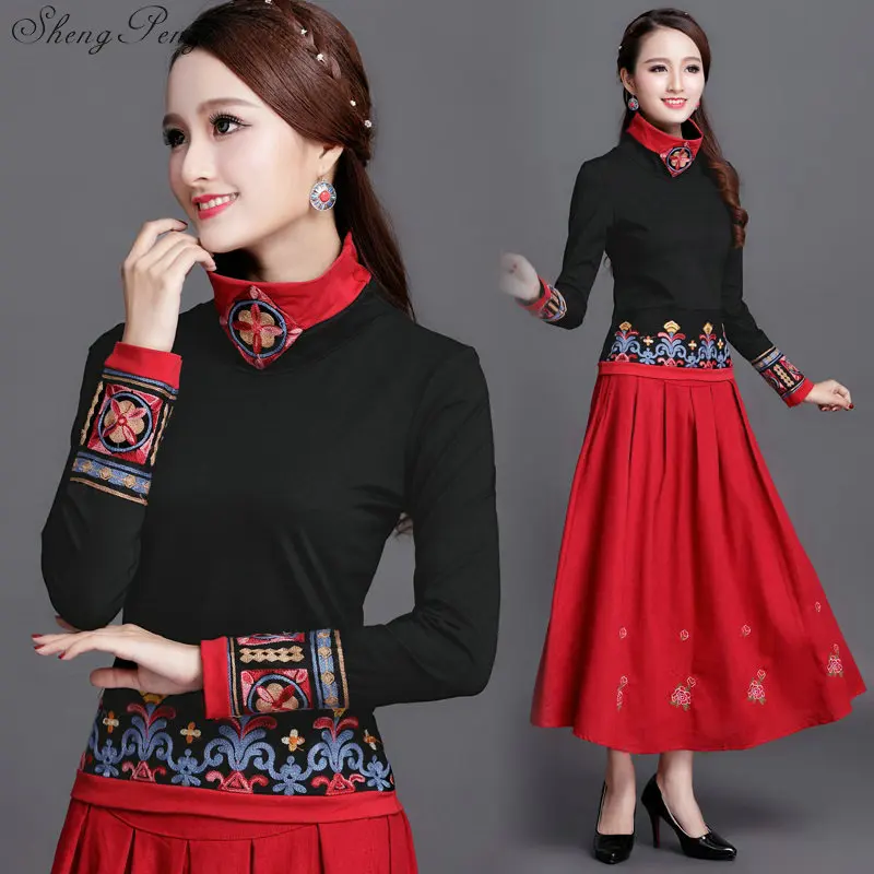 Traditional chinese clothing for women cheongsam top womens tops and blouses elegant ladies retro style tops Q615