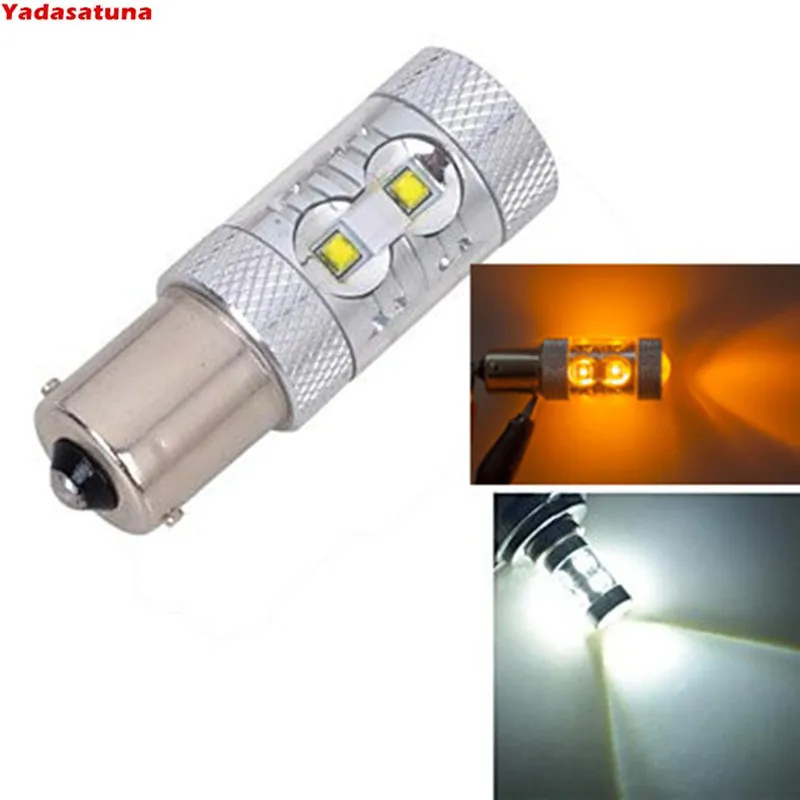 2*Ambre 581 PY21 W BAU15S Ampoule LED Cree Chip eclairage lateral arriere avant Tour Signal indicateur lumiere sans erreur