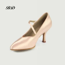 Sapatos de dança para mulheres, tênis feminino, sapatos de salão, sapatos latinos, jazz moderno, cetim importado, sola resistente ao desgaste, BD 138, brilho confortável