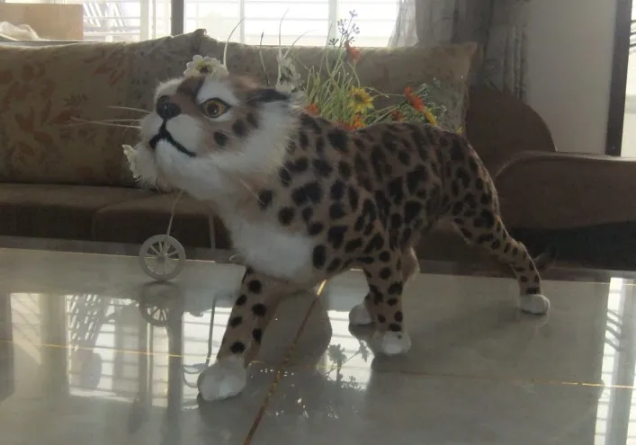 

simulation cute leopard 53x20cm model polyethylene&furs leopard model home decoration props ,model gift d437