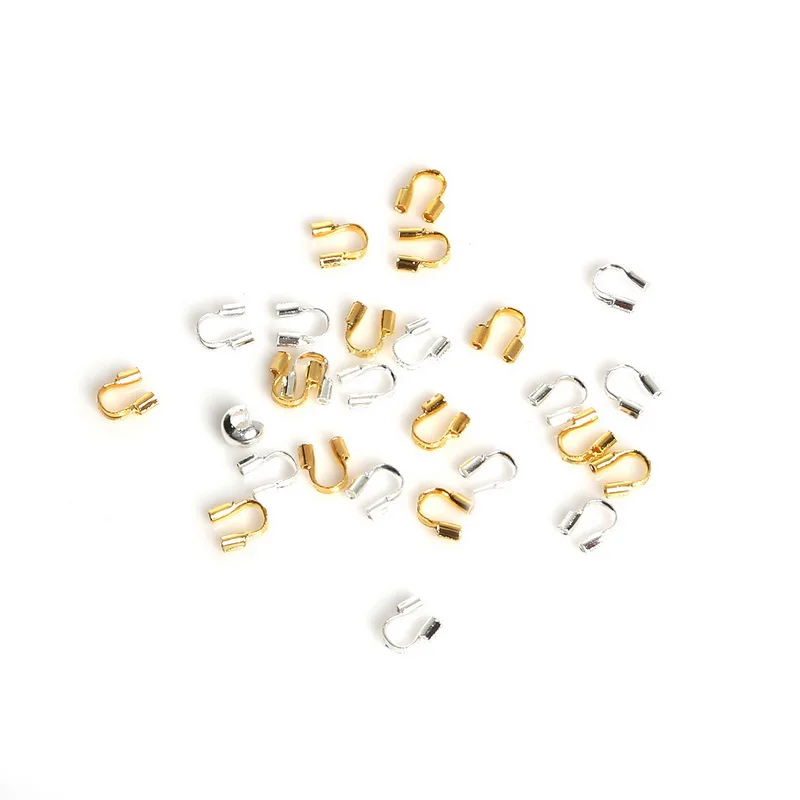 

New Arrival! 100pcs/lot 4x4mm wire protectors Wire Guard Guardian Protectors loops Jewelry Findings Iron U Shape