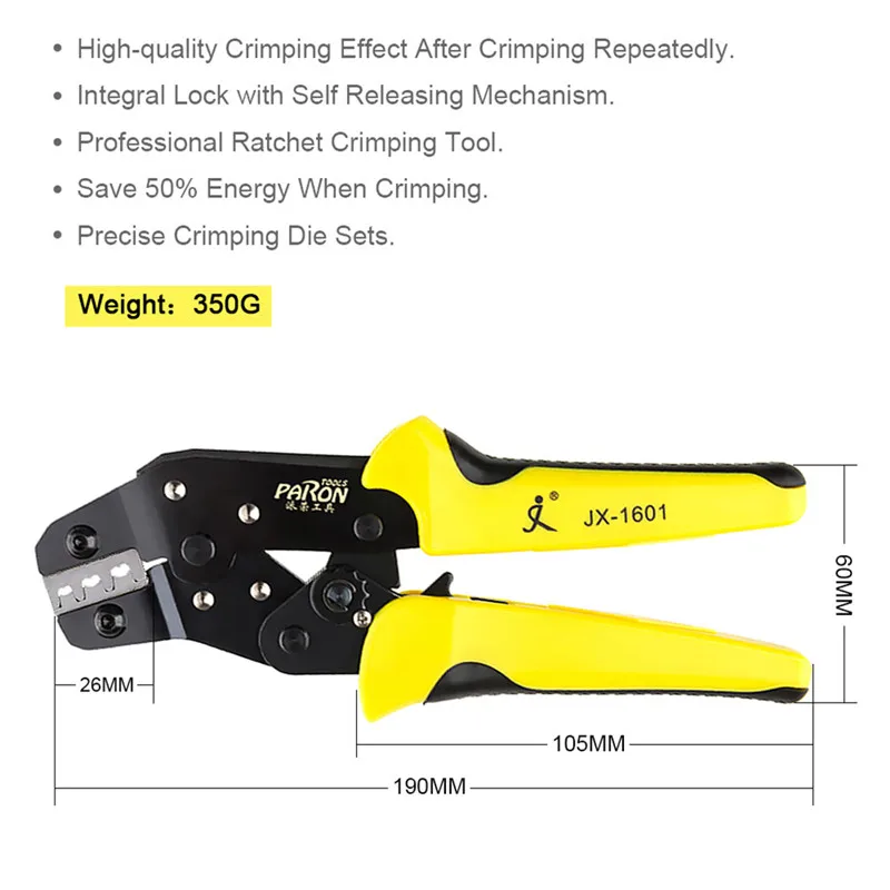 PARON 2.5-6mm 14-10AWG Wire Crimper Photovoltaic Wire Connector Terminals Wire Stripper Crimping Pliers Tools