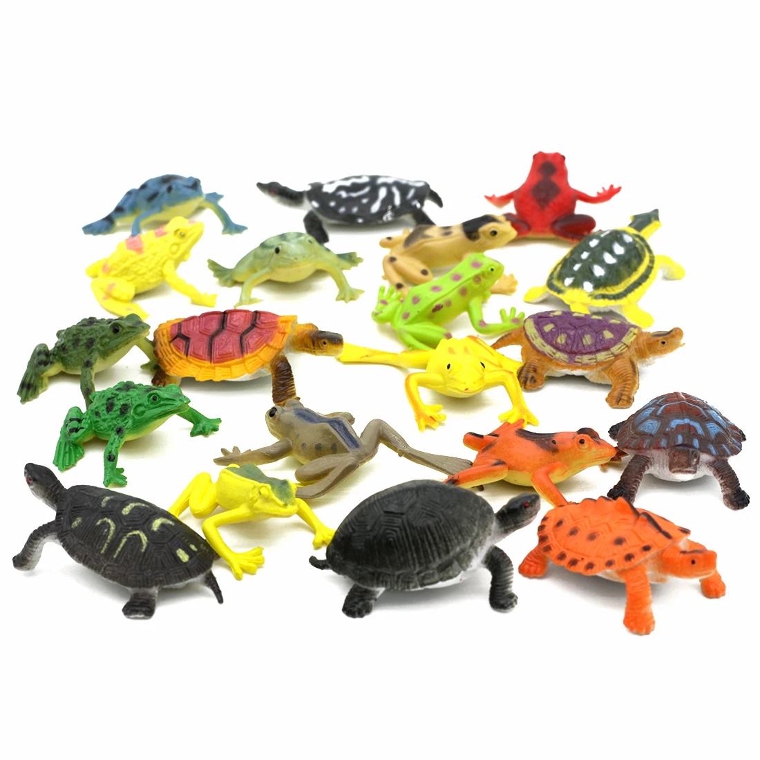 12Pcs Colorful Plastic Frogs Turtles Simulated Animal Model Action Toy Figures Tricky Toys Dinosaur Interesting Toy for Children