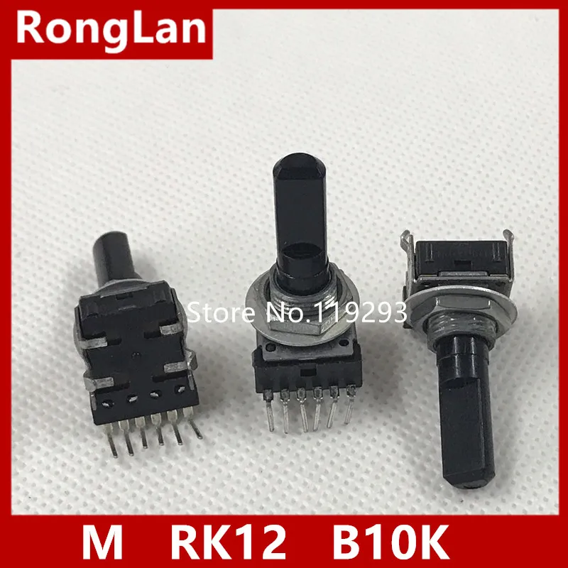 

[BELLA]Japan M RK12 6 pin dual potentiometer compass B10K axis long package thread 23MM--10PCS/LOT