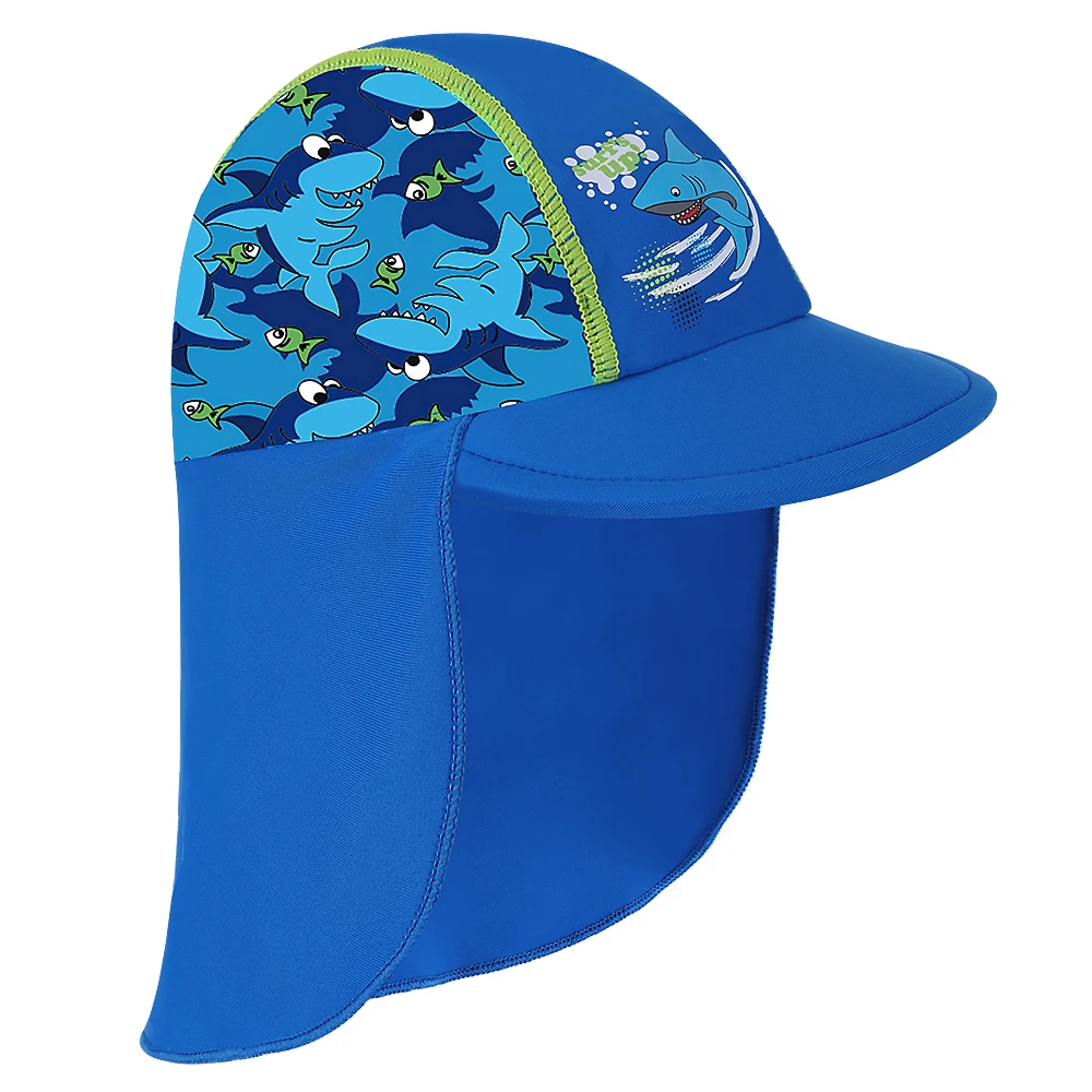 

BAOHULU New Shark Pattern Sun Hats Children's Beach Caps Kids Flodable Caps with Wide Birm Anti-uv Hats Outdoor Boys Sun hats