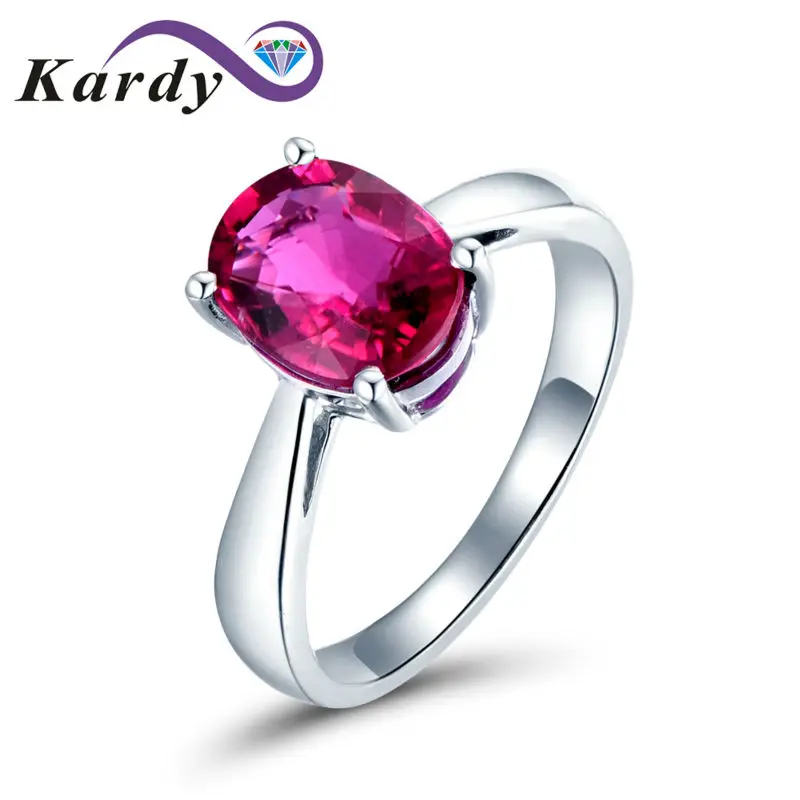 

Unique Succinct Gemstone Pink Tourmaline 14K White Gold Natural for Women Wedding Promise Ring Set