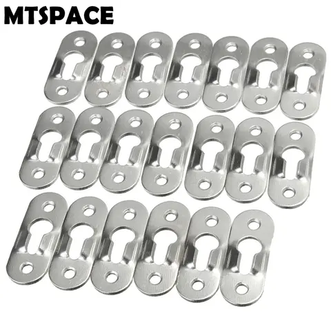 MTSPACE 20 개/대 그림 옷걸이 44mmX16mm 금속 열쇠 구멍 걸이 패스너 그림 사진 프레임 가구 캐비닛 액세서리