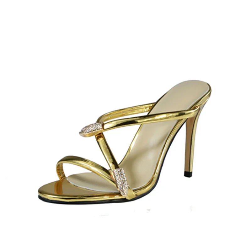 New fashion runway sandal snake metal decoration thin high heels sexy open toe exquisite sandals women summer shoes