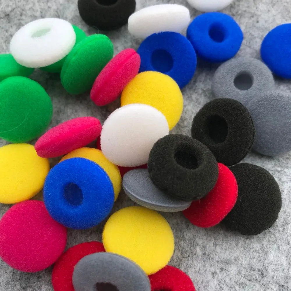 200pcs/100pairs foam ear pads for headphones sponge headphone replacement earphones earpads earphone covers ear cups 18mm caps