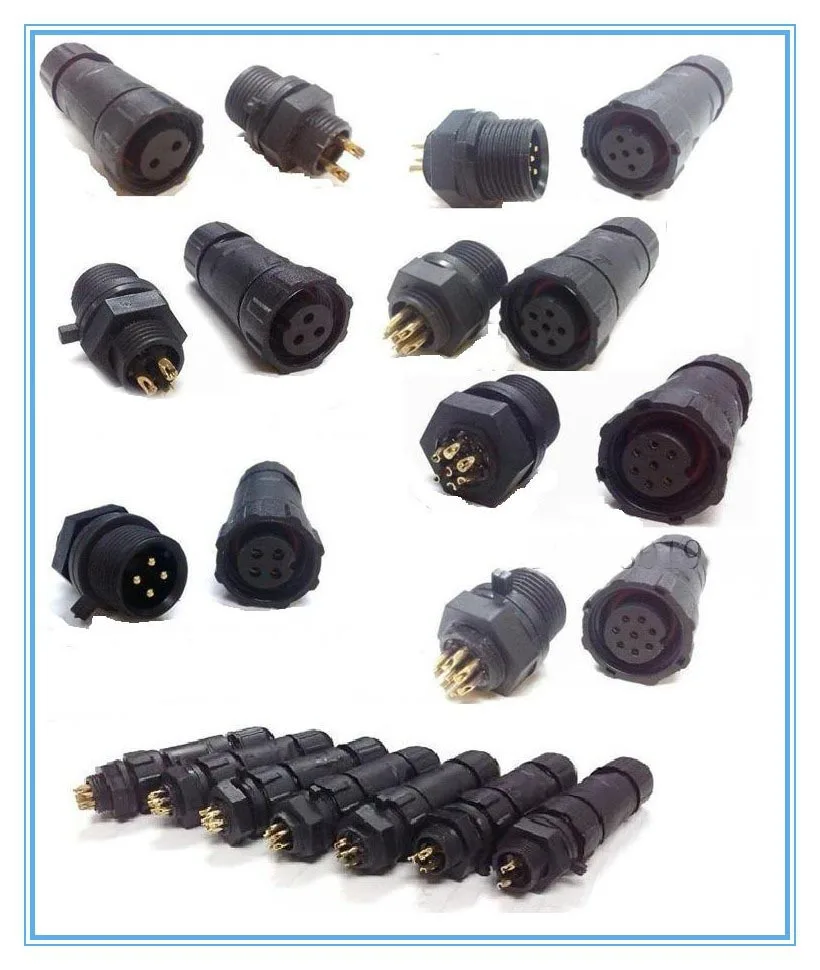 Adaptador de Panel resistente al agua para exteriores, conector impermeable IP68, M14, 2P, 3P, 4P, 5P, 6P, 7P, 8P, IP67