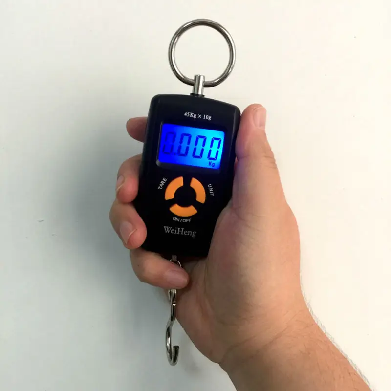 Brand Electronic Fishing Hook Scale 45kg 5g Mini Pocket Digital Luggage Scales LCD Hanging Weight Balance Plam Kitchen Steelyard