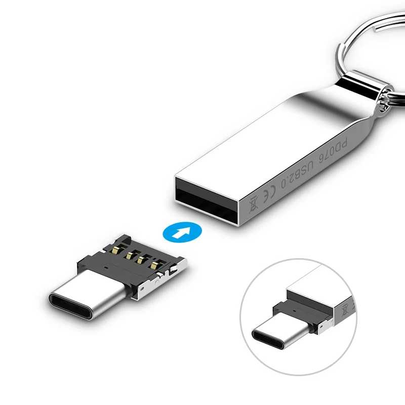 DM MINI Type-C Adapter OTG Converter Turn normal USB into TYPE C USB c Flash drive For Android 10 HUAWEI XIAOMI OTG extension