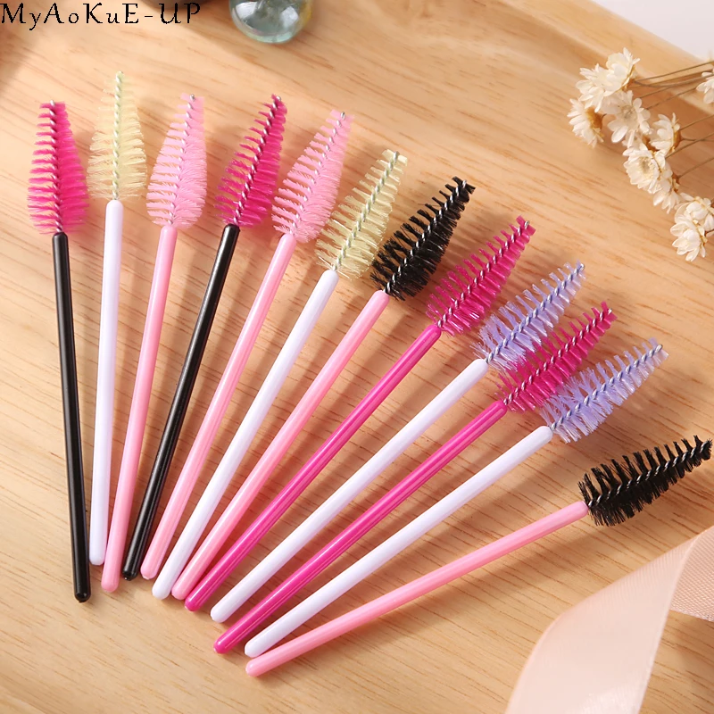 1000 pcs/lot Wholesale 19 colors Mix Disposable Water Drop Shape Eyelashes Brush Eyelash Extension Mascara Wand Applicator