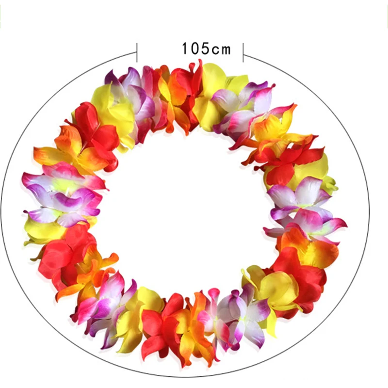 1Pcs hawaiian party leis flower wreath garland Summer Beach Hawaii Wedding Party Decorations Children's Favor Artificial Flowers