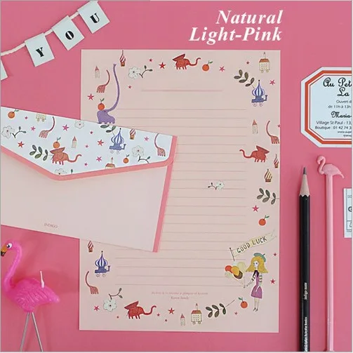 6Pcs/lot Beautiful Fresh Series 4pcs Letter Paper + 2pcs Envelope Set Kawaii Stationery School Office Supplies Gift