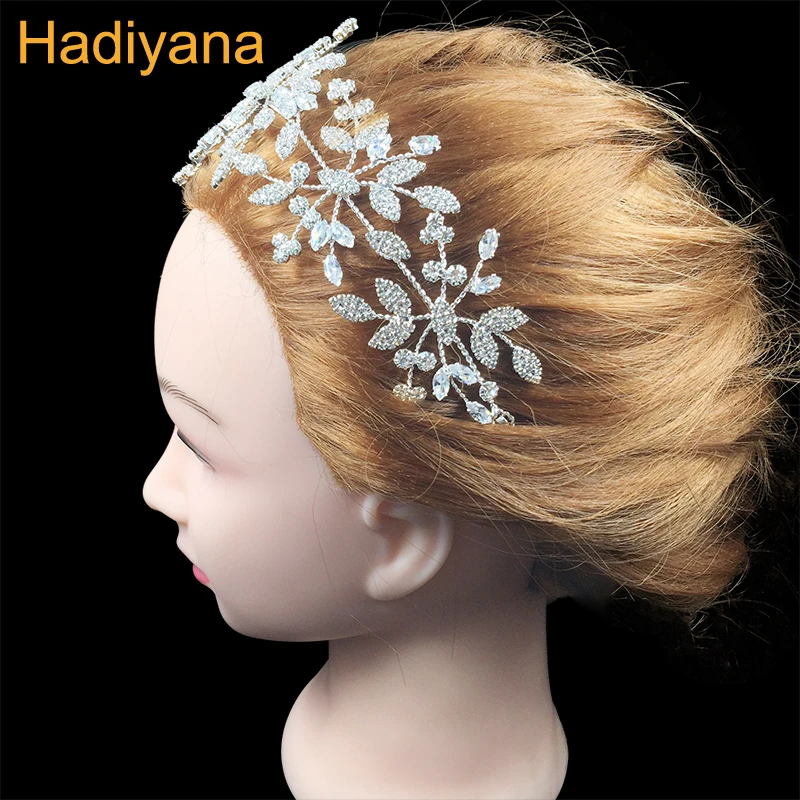 Tiaras And Crown HADIYANA New Flower Shapes Simple Temperament Cubic Zirconia Sweet Romantic BC4519 Accesorios para el cabello