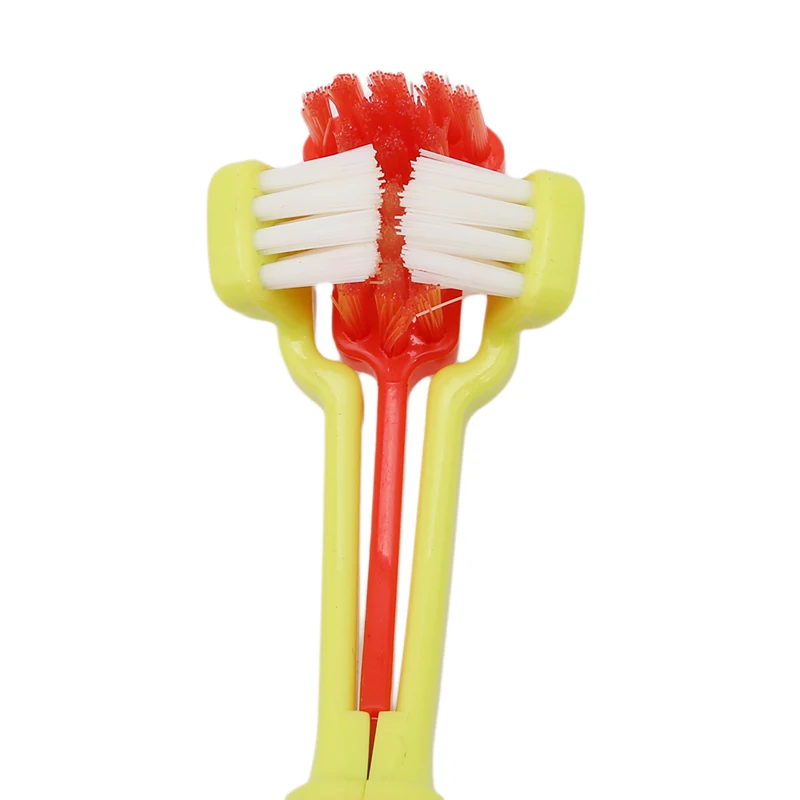 Cepillo de dientes de tres caras para mascotas, accesorio para el cuidado de los dientes del sarro y el mal aliento, YH-461651 bucal de limpieza