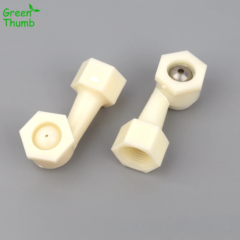 10pcs Green Thumb 1/2 Inch Corner Nozzle Female Thread 2mm/4mm Aperture Plastic/Stainless Steel Sprinkler