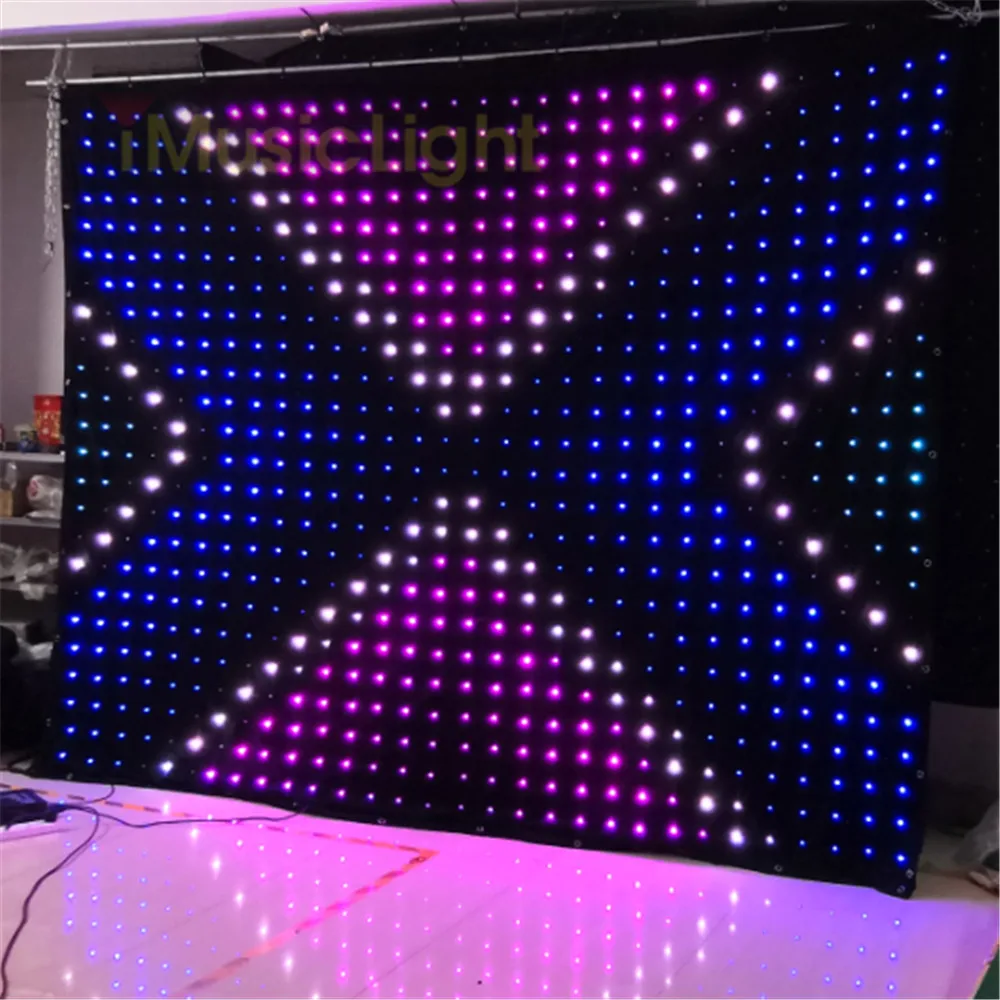 New LED Vision Curtain P10 2.5MX3M MADRIX/ DMX Controller Stage Flexible Pixel Screen DJ Lighting Background