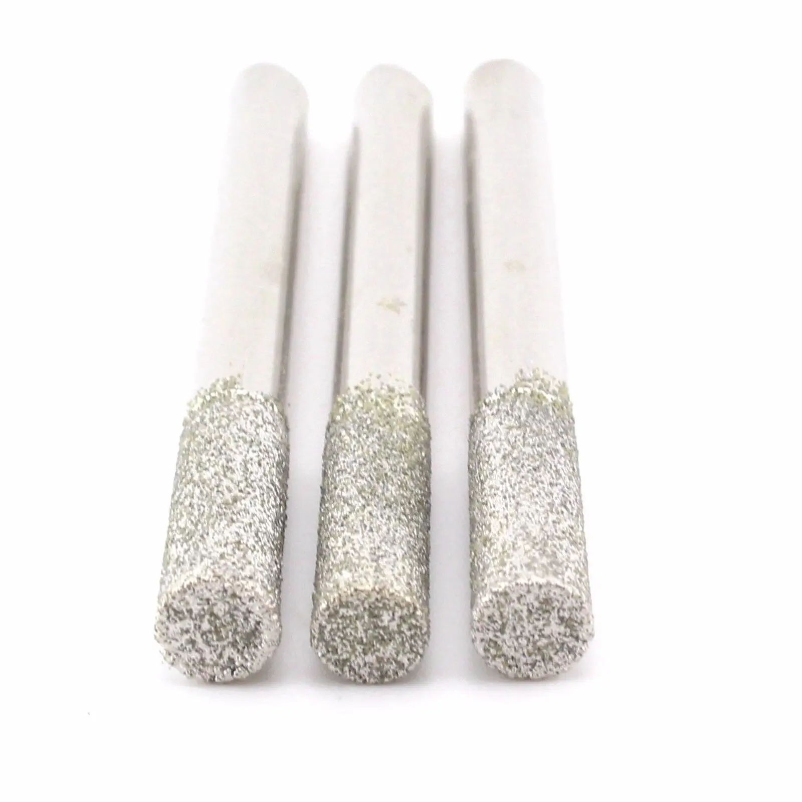 3Pcs Diamond Coated 1/4" Cylindrical Head Grinding Wheel Mounted Point Shank 6mm ILOVETOOL