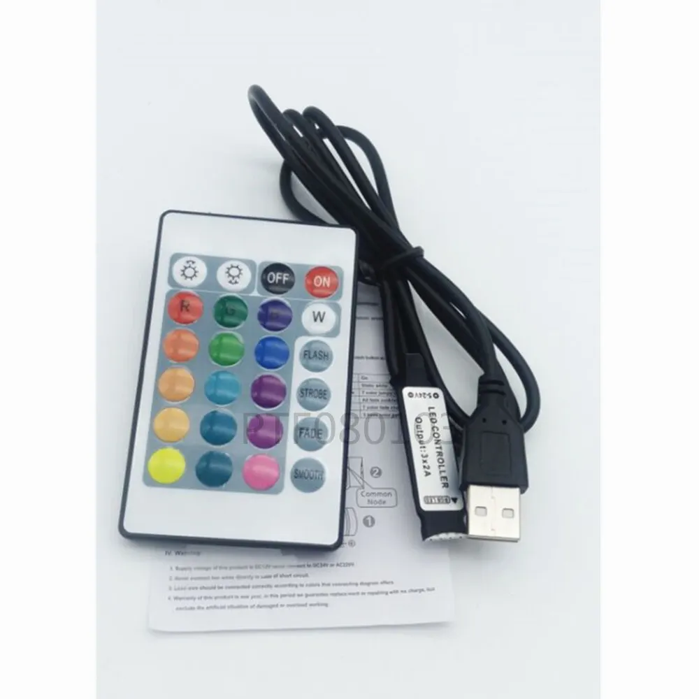 Imagem -02 - Controlador Remoto sem Fio Rgb Conector Fêmea 4pin 5v 5050 3528 ir 24key sem Fio Pcs