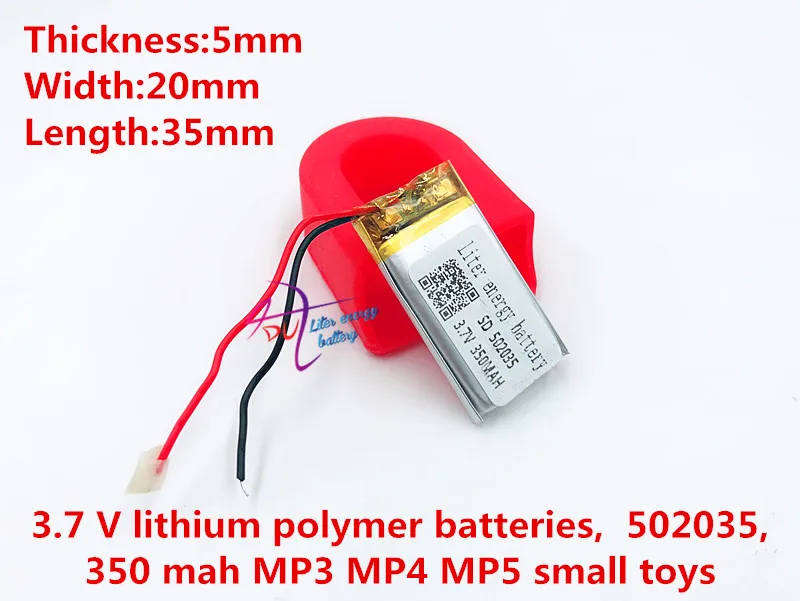 Supply polymer lithium battery 502035 3.7V 052035 350MAH MP3 MP4 MP5 battery bluetooth headset battery