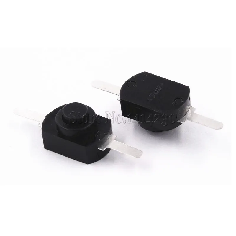 10PCS 12*8MM DC 30V 1A Black On Off Mini Push Button Switch for Electric Torch 1208YD Self Locking