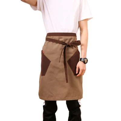 Unisex Japanese Apron Waist Denim Apron Barista Vintage Half Apron Cooking Aprons Men Pinafore