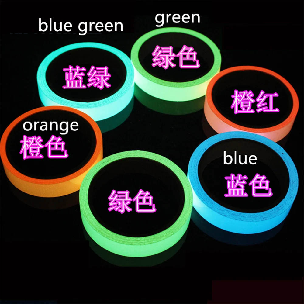 1.5cm longth 5m Luminous Tape Self-adhesive Warning Tape Night Vision Glow Safety Security