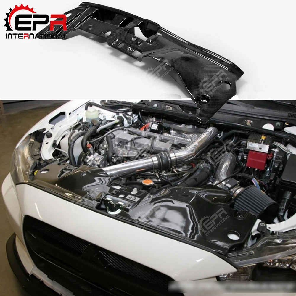 

Tuning Carbon Fiber OEM Cooling Panel For Mitsubishi Evolution EVO 10 Glossy Finish Engine Cover Fibre Inner Racing Drift Part