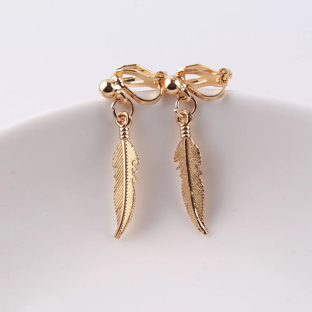 JIOFREE 2018 New alloy Simple Owl hippo No Ear Hole Earring Gold-color Geometric Clip Earrings Fashion Accessories For Girl