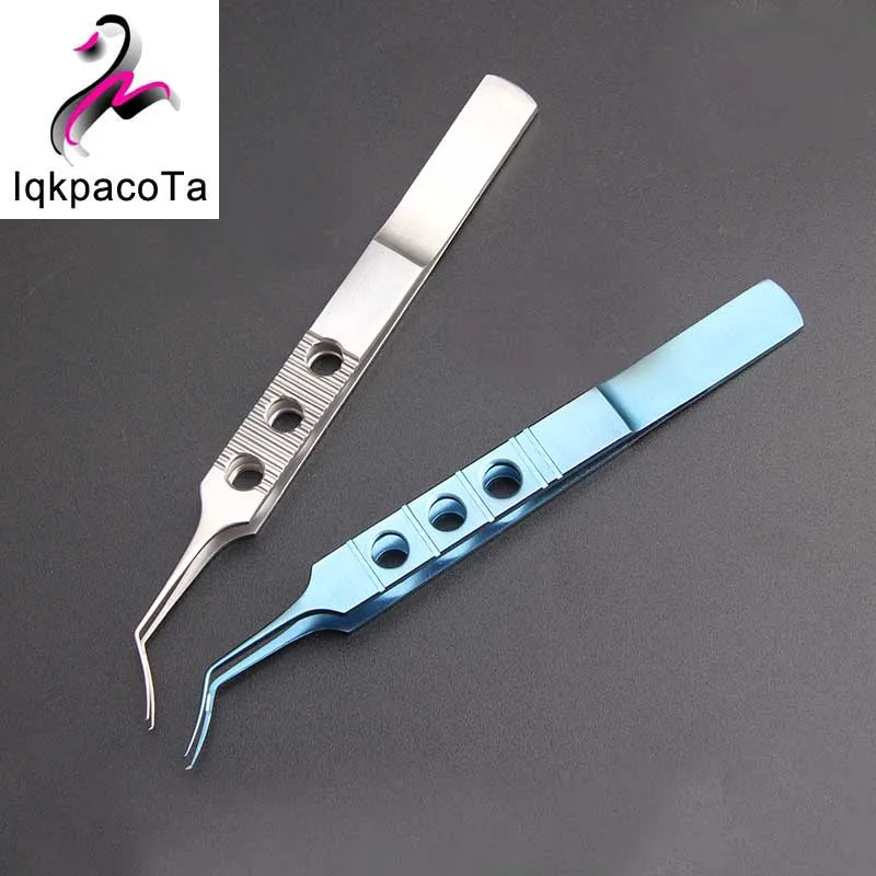 11cm stainless steel flat handle micro-capsule scorpion tweezers titanium alloy round handle tweezers ophthalmic instruments