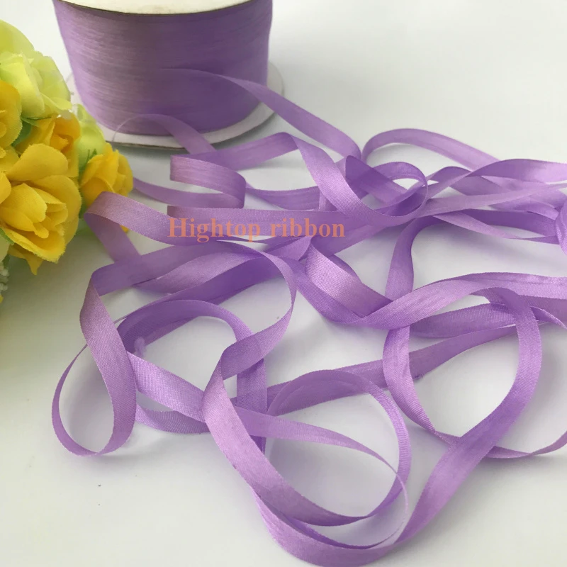 7mm 10mts to 50mts per card 100% pure natural silk satin  taffeta ribbon solid color for embroidery designs,free shipping