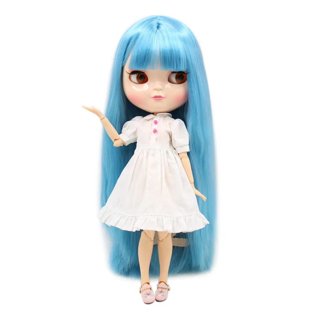 

DBS blyth doll icy licca body joint body New light blue soft long straight hair 1/6 30cm gift toy