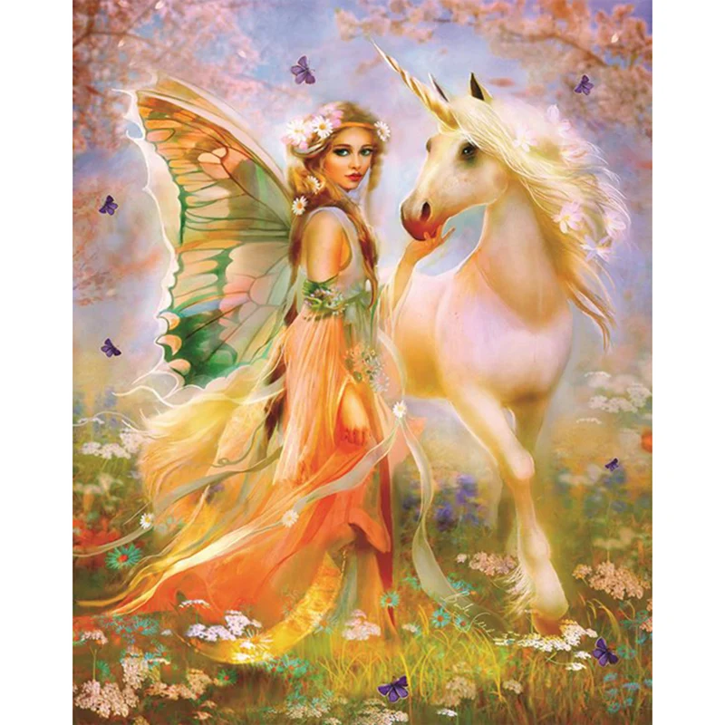 DIY diamond painting cross stitch diamond mosaic butterfly fairy & unicorn icons diamond embroidery christmas decorations KBL