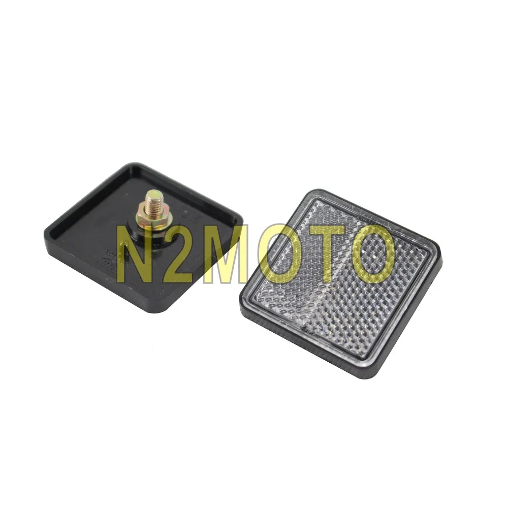 5cm Square Blue Red White 2pcs Warning Safety Reflector Bolt On Reflectors Plate for Honda Yamaha Suzuki Kawasaki