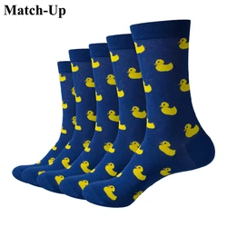 Match-Up Men Duck Cartoon Combed Cotton Crew socks  Brand socks  (5 pairs / lot )