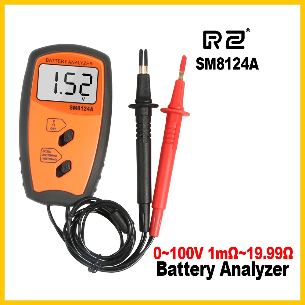 RZ LCD Rechargeable Battery Impedance internal resistance Tester  Battery Resistance Voltmeter Internal Impedance Meter  SM8124A