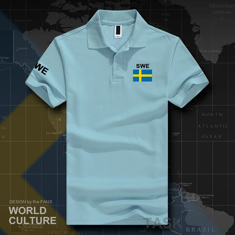 Sweden Sverige Swedish Swede polo shirts men short sleeve white brands printed for country 2017 cotton nation team flag new  SE